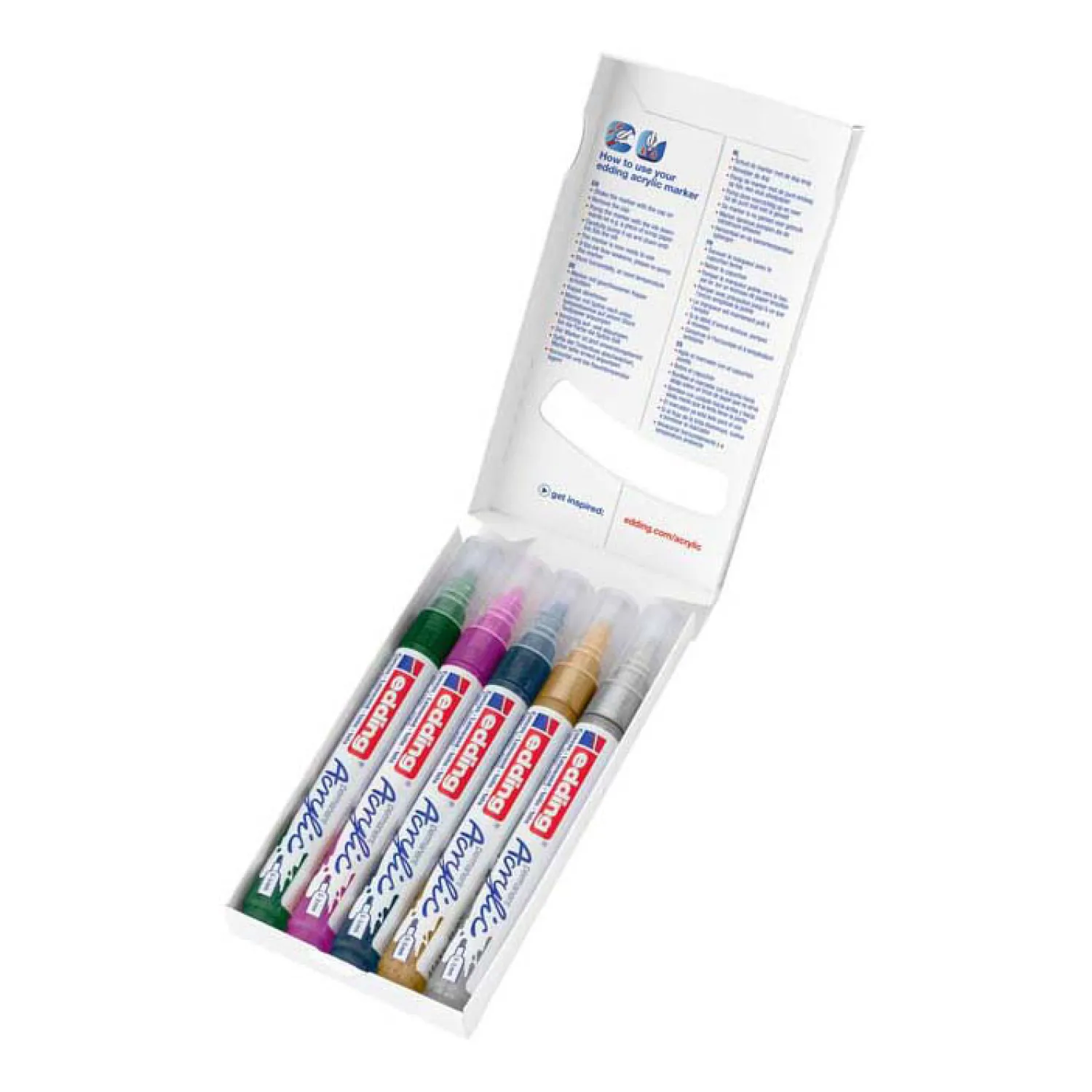 Quantore Acrylmarker Edding Metallic, 5 st. Clearance