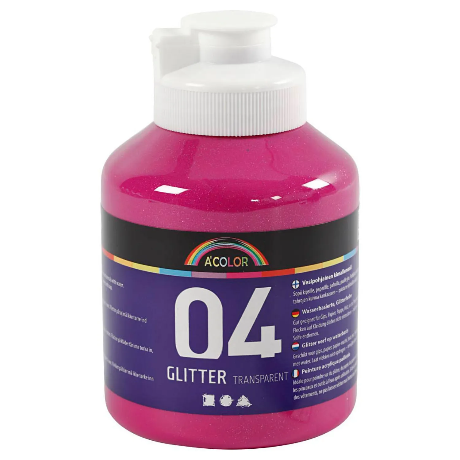 Acrylverf Glitter voor Kinderen - Roze, 500ml>Creativ Company Sale