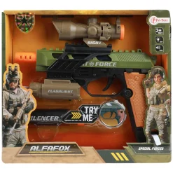 Alfafox Pistool Militair met Licht en Geluid en Zaklamp>Toi-Toys Hot