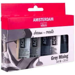 Bruynzeel Amsterdam Standard Series Acrylverf Grijstinten Set 20ml, 6dlg. Sale