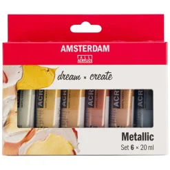 Amsterdam Standard Series Acrylverf Metallic Set 20ml, 6dlg.-Bruynzeel New
