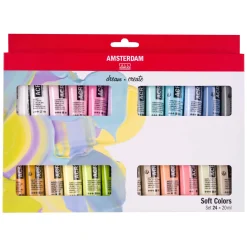 Bruynzeel Amsterdam Standard Series Acrylverf Zachte Kleuren Set 20ml, 24dlg. Clearance