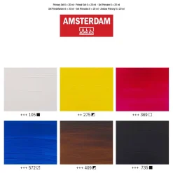 Amsterdam Standard Series Acrylverf Primaire Set 20ml, 6dlg.-Bruynzeel Best