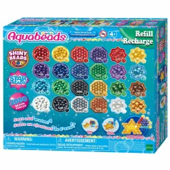 Aquabeads Navulling Glans parel pakket, 2000 parels in 24 kleuren New