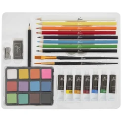 Aquarel Art Verf- en Tekenset, 34dlg.-Creative Craft Group Clearance