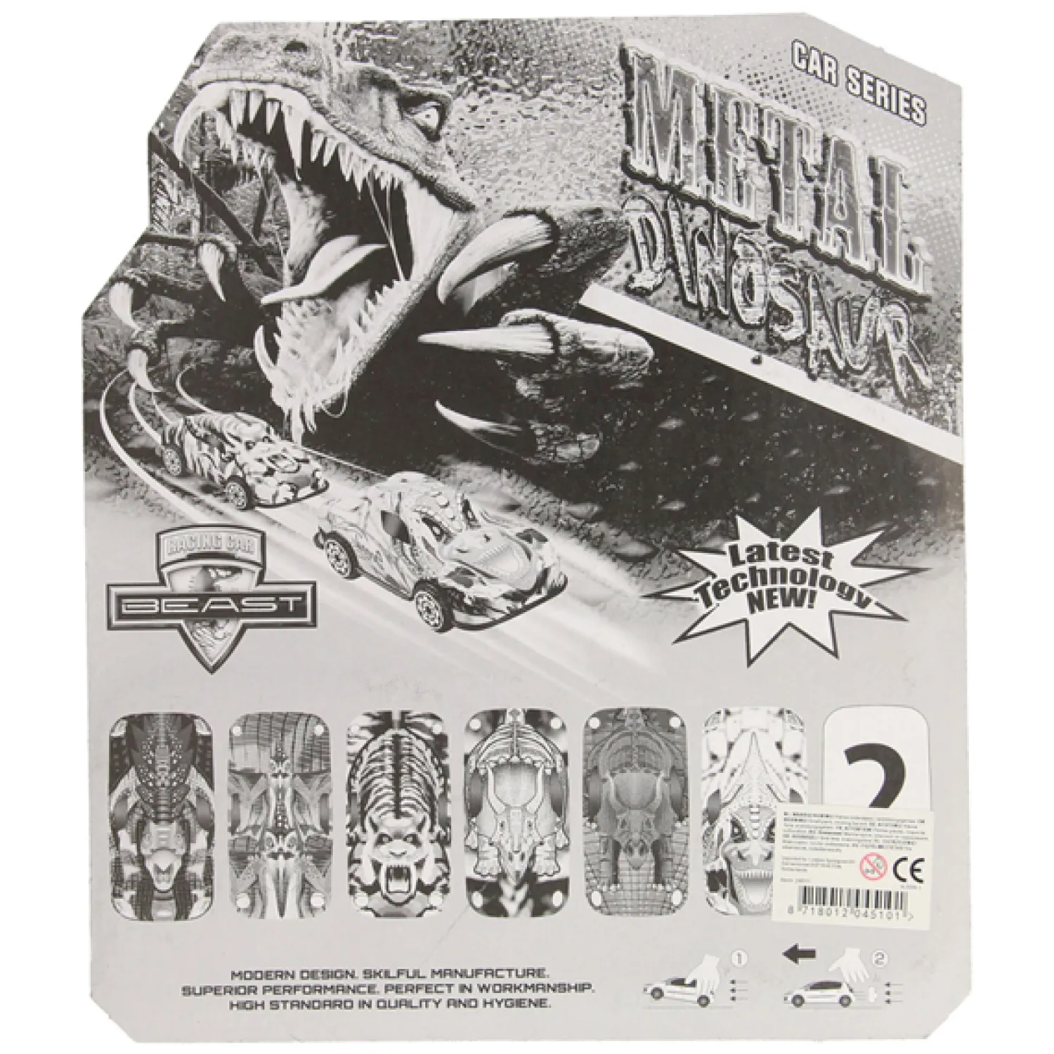 Autoset Dierenprint met Speeldieren Hot