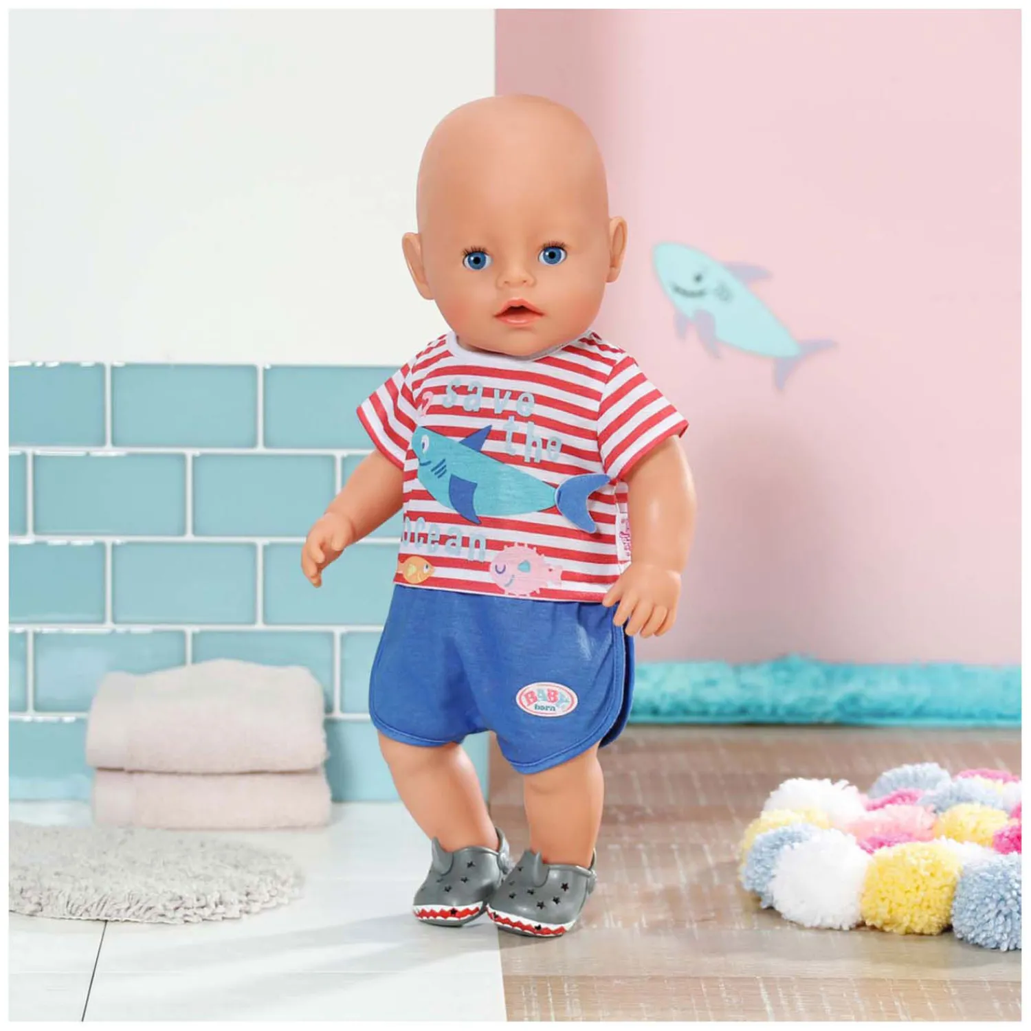 Pyjama met Schoenen Blauw, 43cm>Baby Born Online