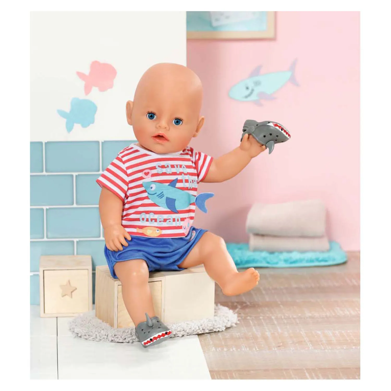 Pyjama met Schoenen Blauw, 43cm>Baby Born Online