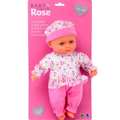 Babypop met Geluiden, 30cm.>Baby Rose New