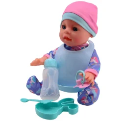 Drink en -Plasbabypop, 30cm-Baby Rose New