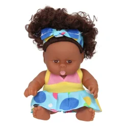 Babypop Krullen met Jurk, 22cm> Outlet