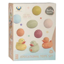 Badspeelgoed Set Met Sensorische Badballen & Badeendjes Pastel- New