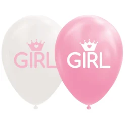 Ballonnen Dochter Baby Roze/Wit 30cm, 8st.-Globos Discount