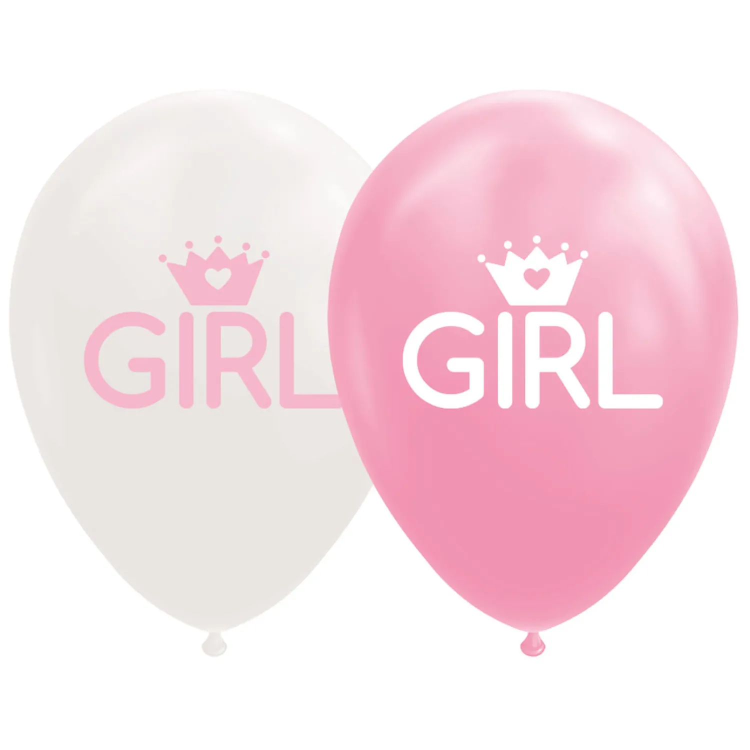 Ballonnen Dochter Baby Roze/Wit 30cm, 8st.-Globos Discount