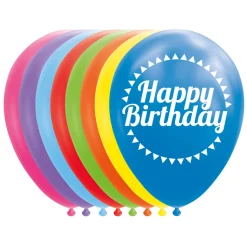 Globos Ballonnen Happy Birthday Mix Kleuren 30cm, 8st. Online