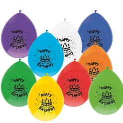 Haza Witbaard Ballonnen Happy Birthday, 10st. Clearance