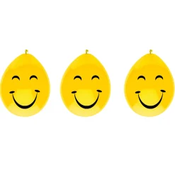 Haza Witbaard Ballonnen lachgezicht, 6st. New