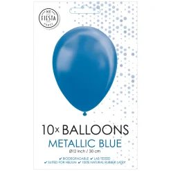 Ballonnen Metallic Blue 30cm, 10st.>Globos Online