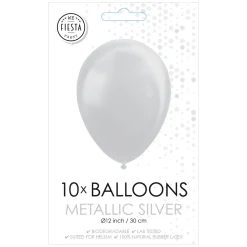 Globos Ballonnen Metallic Zilver 30cm, 10st. Outlet