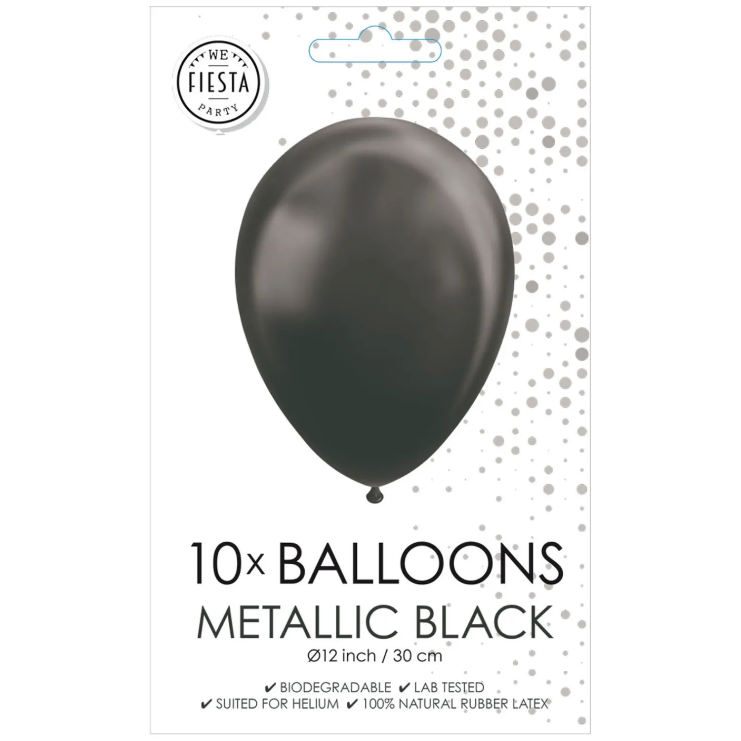 Ballonnen Metallic Zwart 30cm, 10st.-Globos New