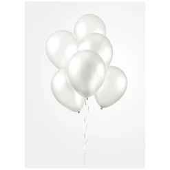 Ballonnen Pearl Wit 30cm, 10st.-Globos Best