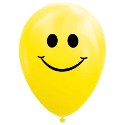 Ballonnen Smile Geel 30cm, 8st.-Globos Outlet