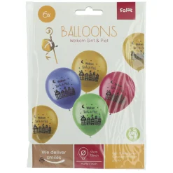 Folat BV Ballonnen Welkom Sint & Piet, 6st. New