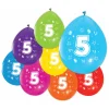 Globos Ballonnen 2-zijdig Geprint Cijfer 5, 8st.