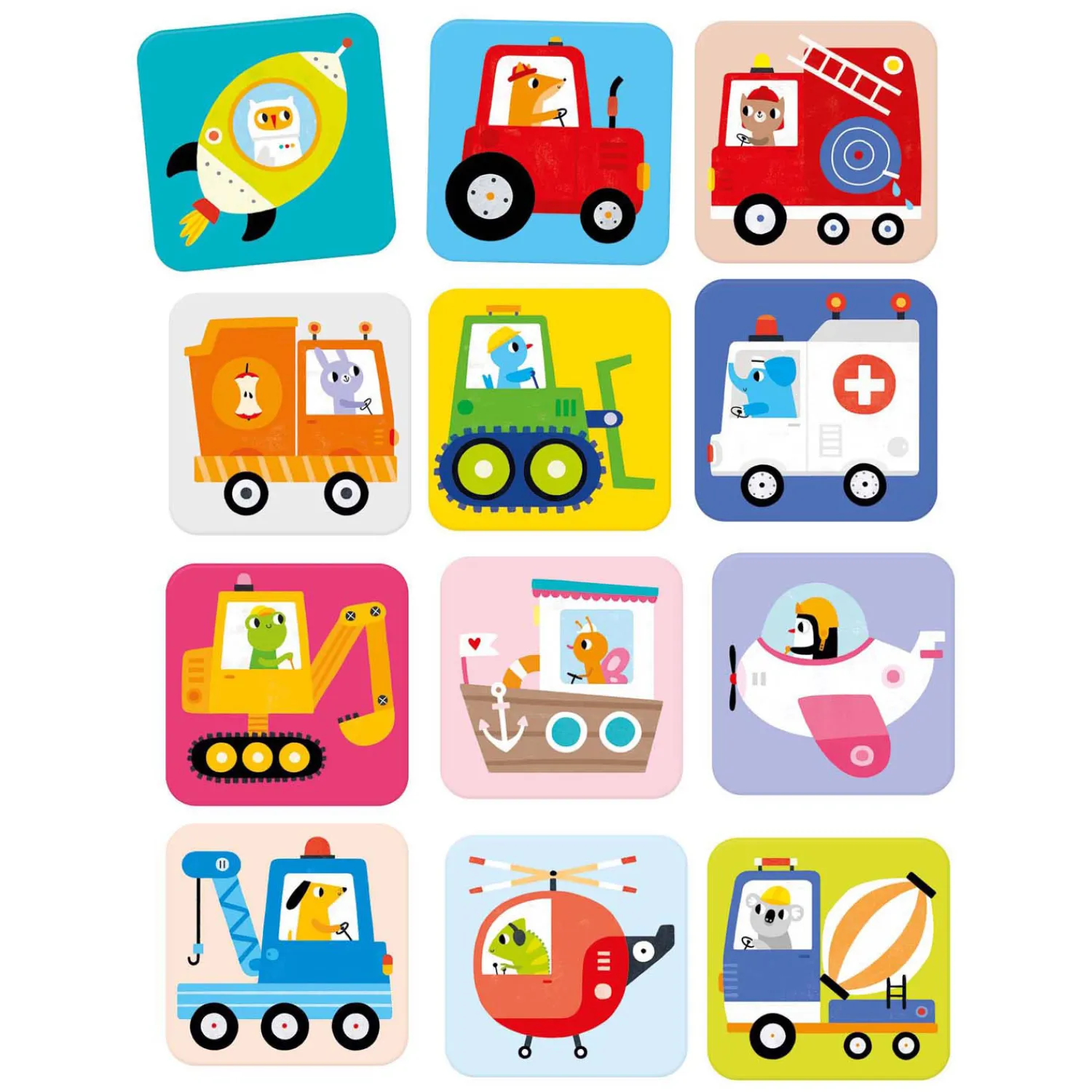 - Grote Memory Spel Voertuigen - 24st.>Banana Panda Outlet