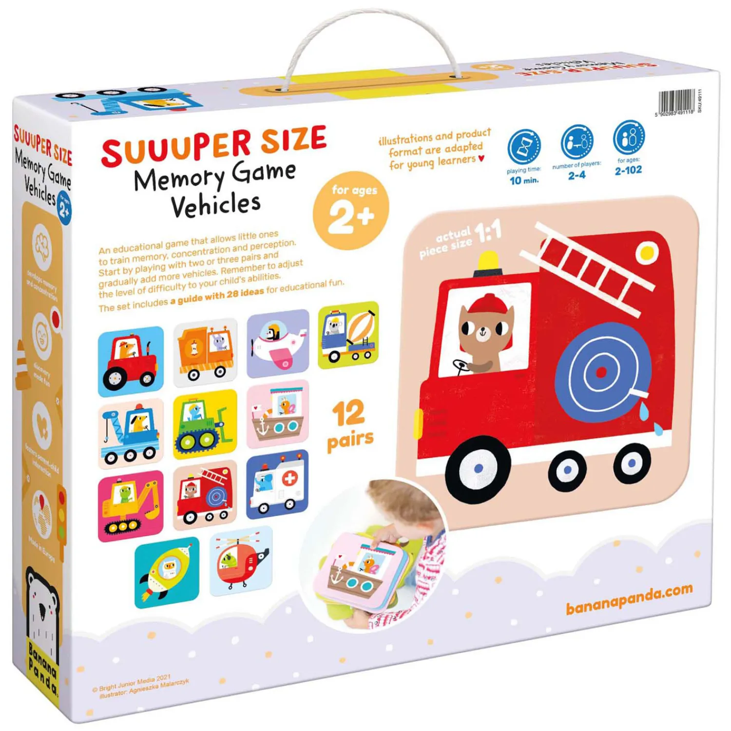 - Grote Memory Spel Voertuigen - 24st.>Banana Panda Outlet