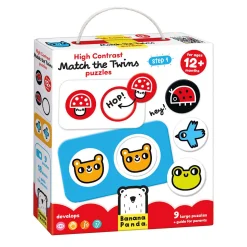 - Hoog Contrast Puzzel Zoek de Tweeling - 8dlg.-Banana Panda New