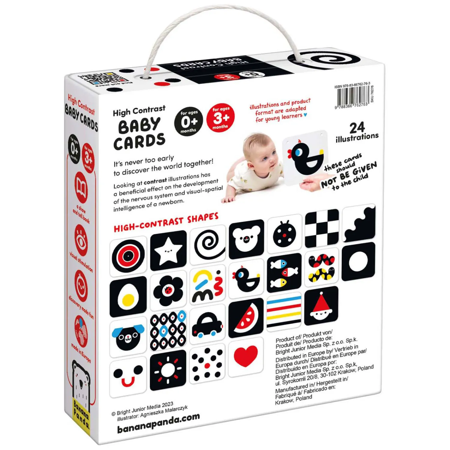 Banana Panda - Hoog Contrast Babykaarten 0m+ / 3m+ - 24st. Best