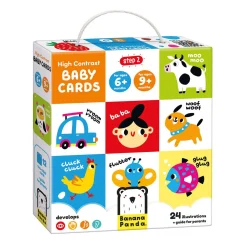- Hoog Contrast Babykaarten 6m+ / 9m+ - 24st.-Banana Panda Discount