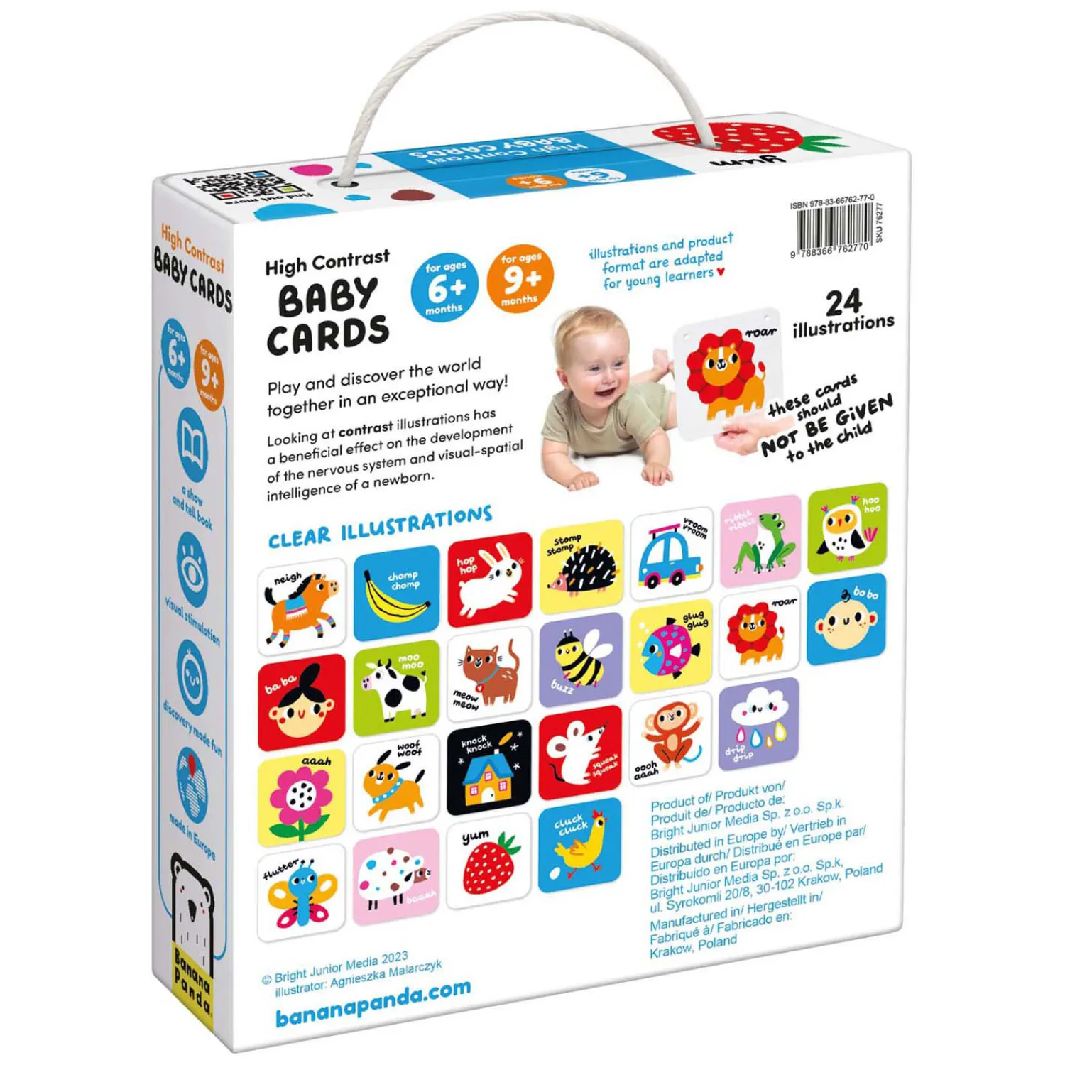 - Hoog Contrast Babykaarten 6m+ / 9m+ - 24st.-Banana Panda Discount