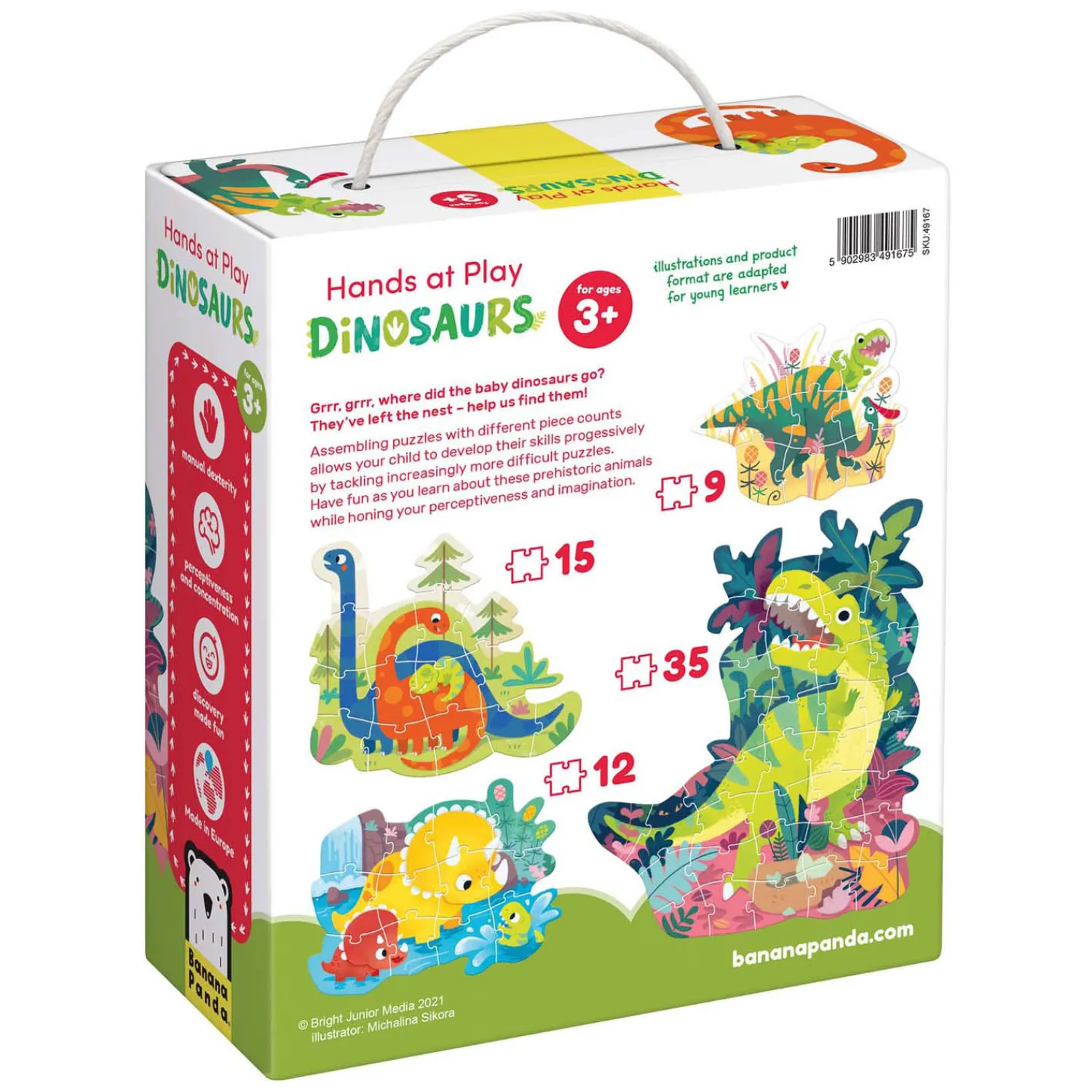 Banana Panda - Spelende Handen Dinosaurussen - 71st.