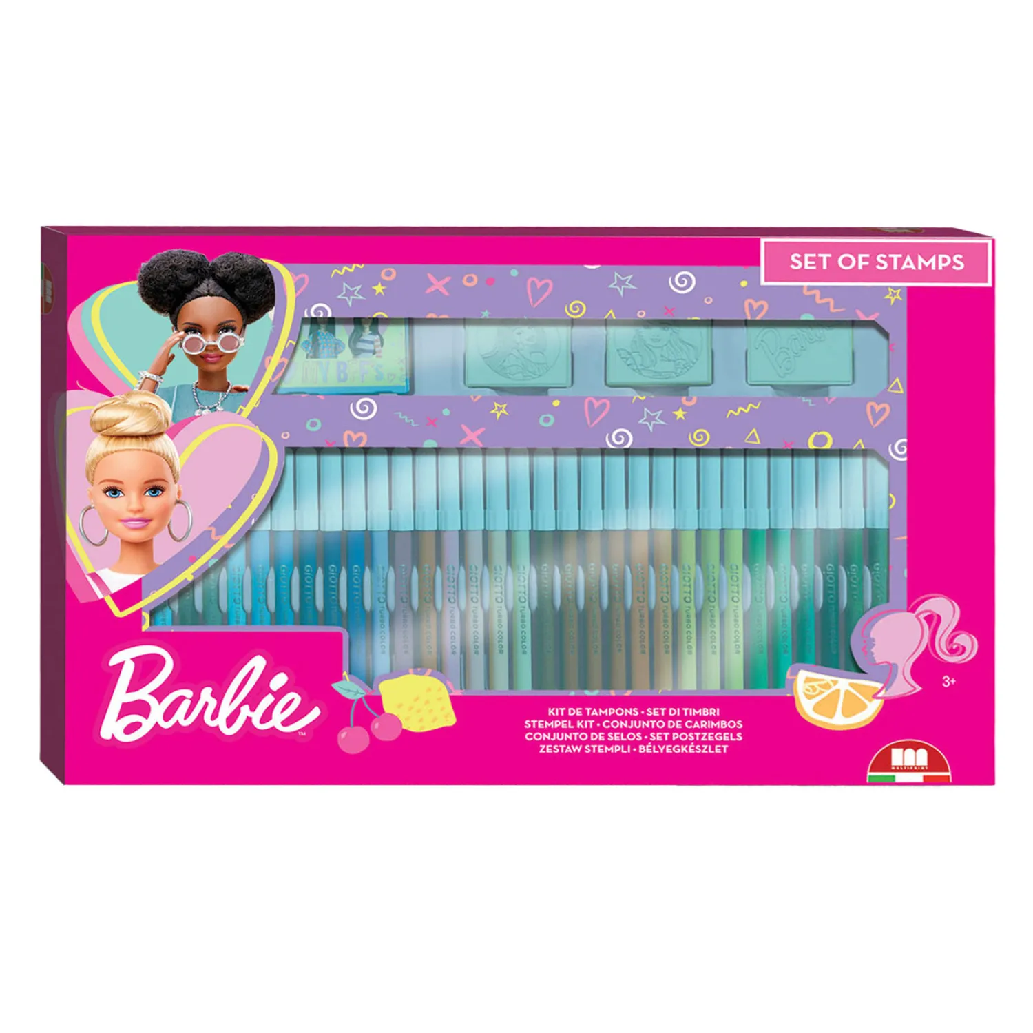 Barbie Kleurset met Stempels, 41dlg.>Multiprint Best