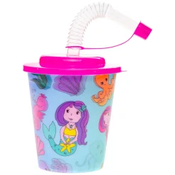 Beker met Deksel en Rietje Zeemeermin, 12st.-Duckiez New