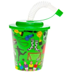 Duckiez Beker met Deksel en Rietje Voetbal, 12st. Best