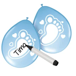 Beschrijfbare Ballonnen Geboorte Jongen, 6st.-Folat BV New