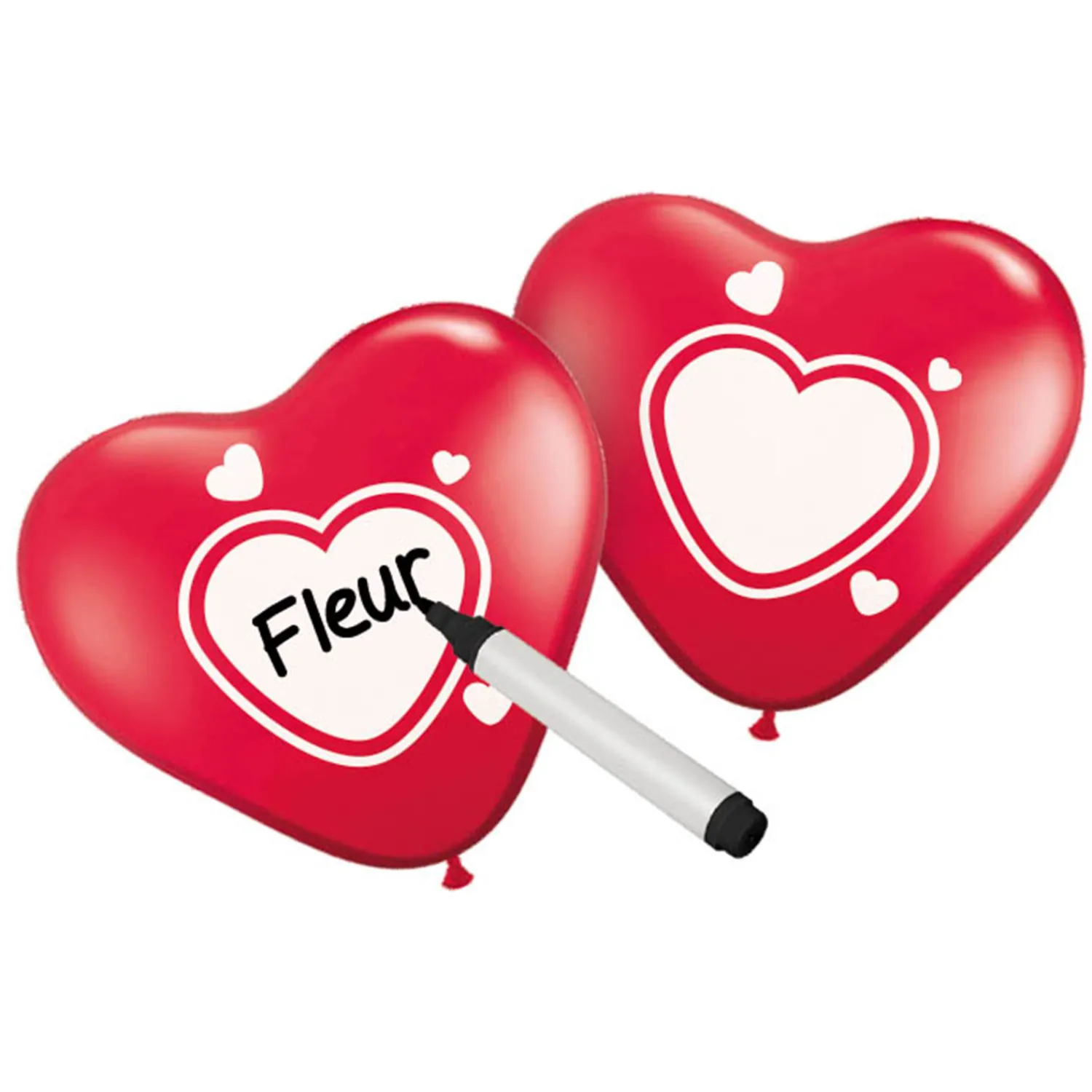 Folat BV Beschrijfbare Ballonnen Hart, 6st.