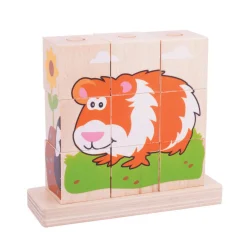 Houten Blokpuzzel Huisdieren, 10st.>Bigjigs