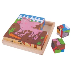 Houten Blokpuzzel Boerderijdieren>Bigjigs Hot