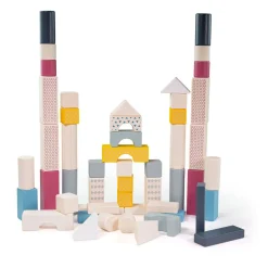 Bigjigs Houten Bouwblokken in Opbergton, 50dlg