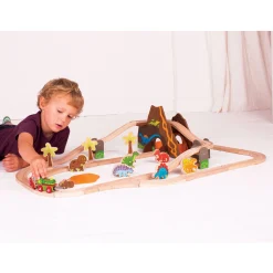 Houten Dino Treinset, 49dlg.>Bigjigs Clearance