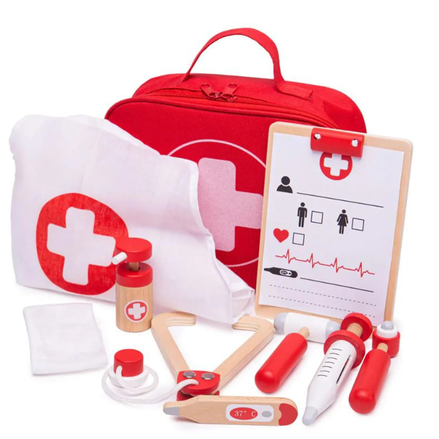 Houten Dokterset - 10 dlg.-Bigjigs Sale