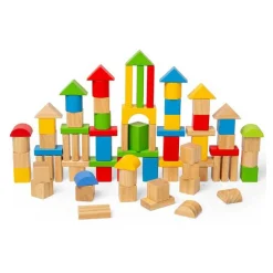 Houten Gekleurde Bouwstenen, 80dlg.-Bigjigs Sale