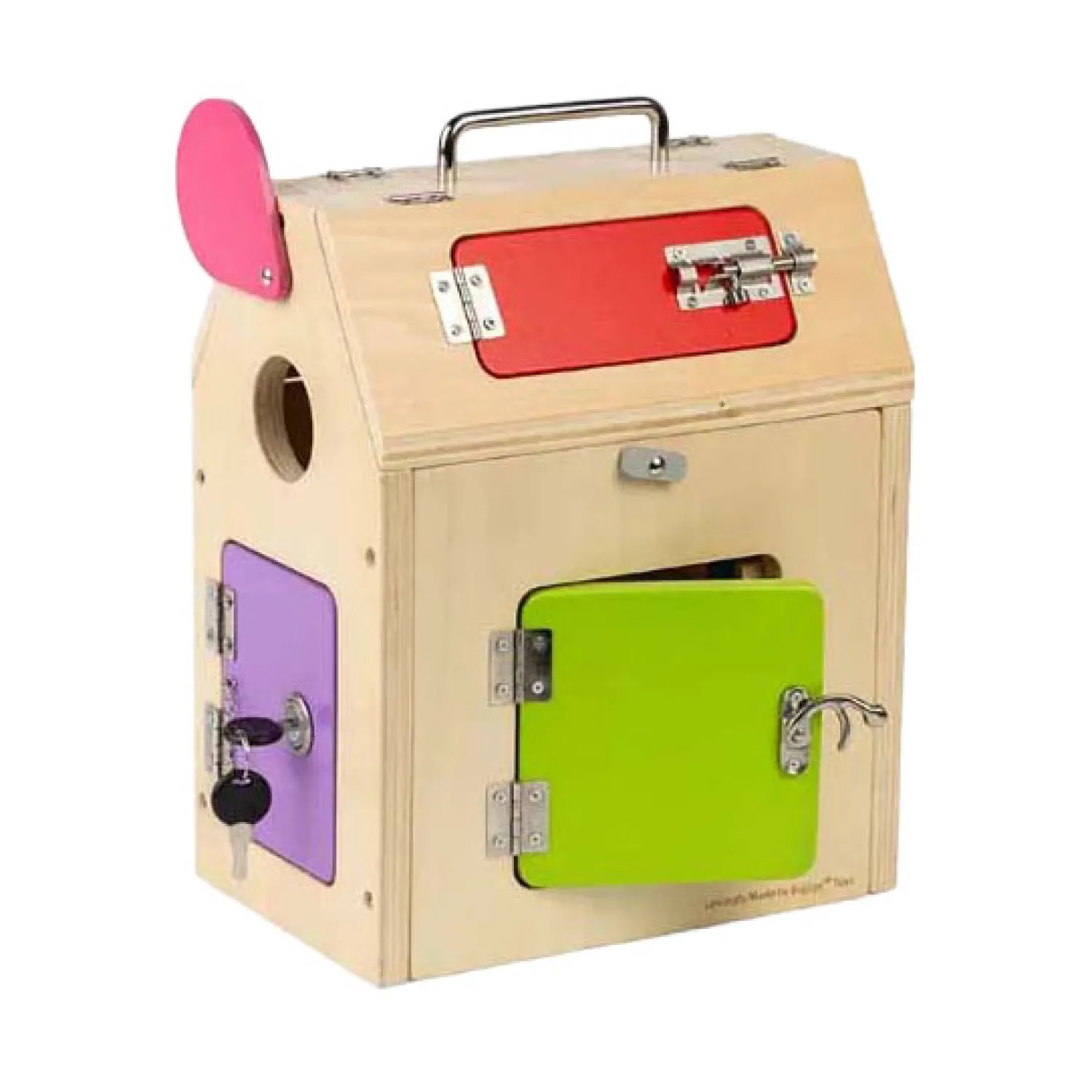 Houten Huis met Sloten en Grendels, 5dlg.>Bigjigs Clearance