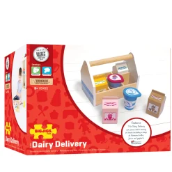 Bigjigs Houten Kistje met Zuivelproducten, 7dlg. Outlet
