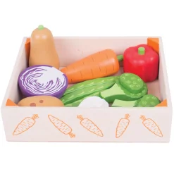 Houten Kistje met Groenten, 12 dlg.>Bigjigs New