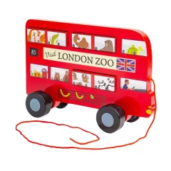 Bigjigs Houten Londen Bus Trekfiguur New
